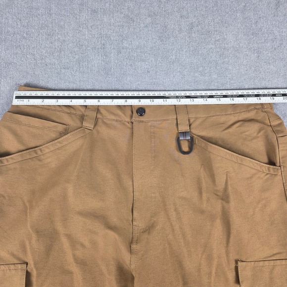 Bass Outdoor Cargo Pants Mens XL Brown Tan Hiking Tactical Articulated Knee XL - Picture 7 of 12